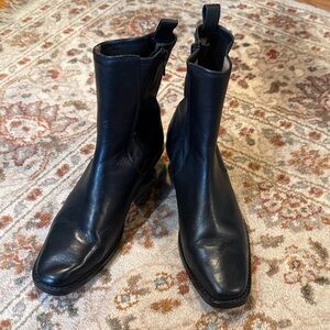 Madewell Black Leather Zip Chelsea Boots